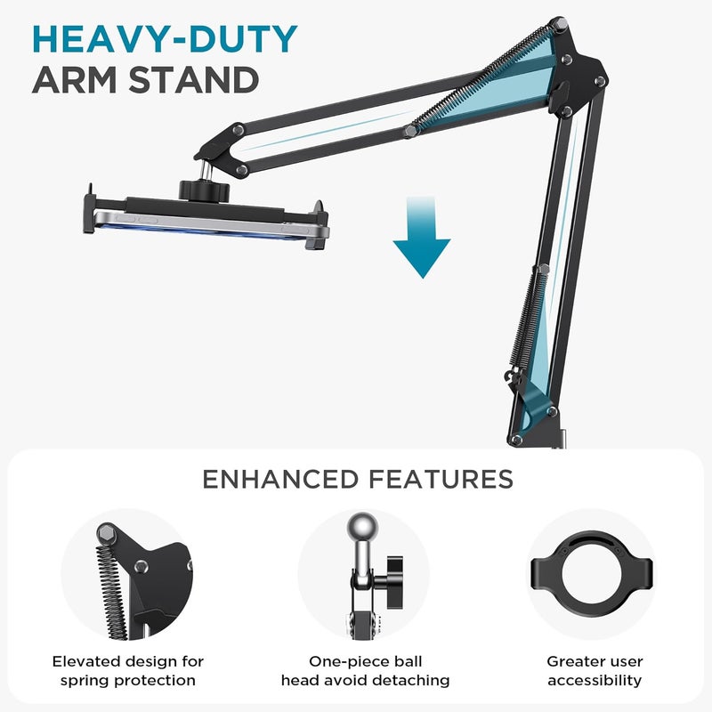 InnoGear Tablet Floor Stand, Overhead Bed Phone Stand Adjustable Holder Universal Floor Stand Compatible with iPhone iPad Pro Air Mini, Samsung Tab, Kindle, E-Readers (Large) - Image 5